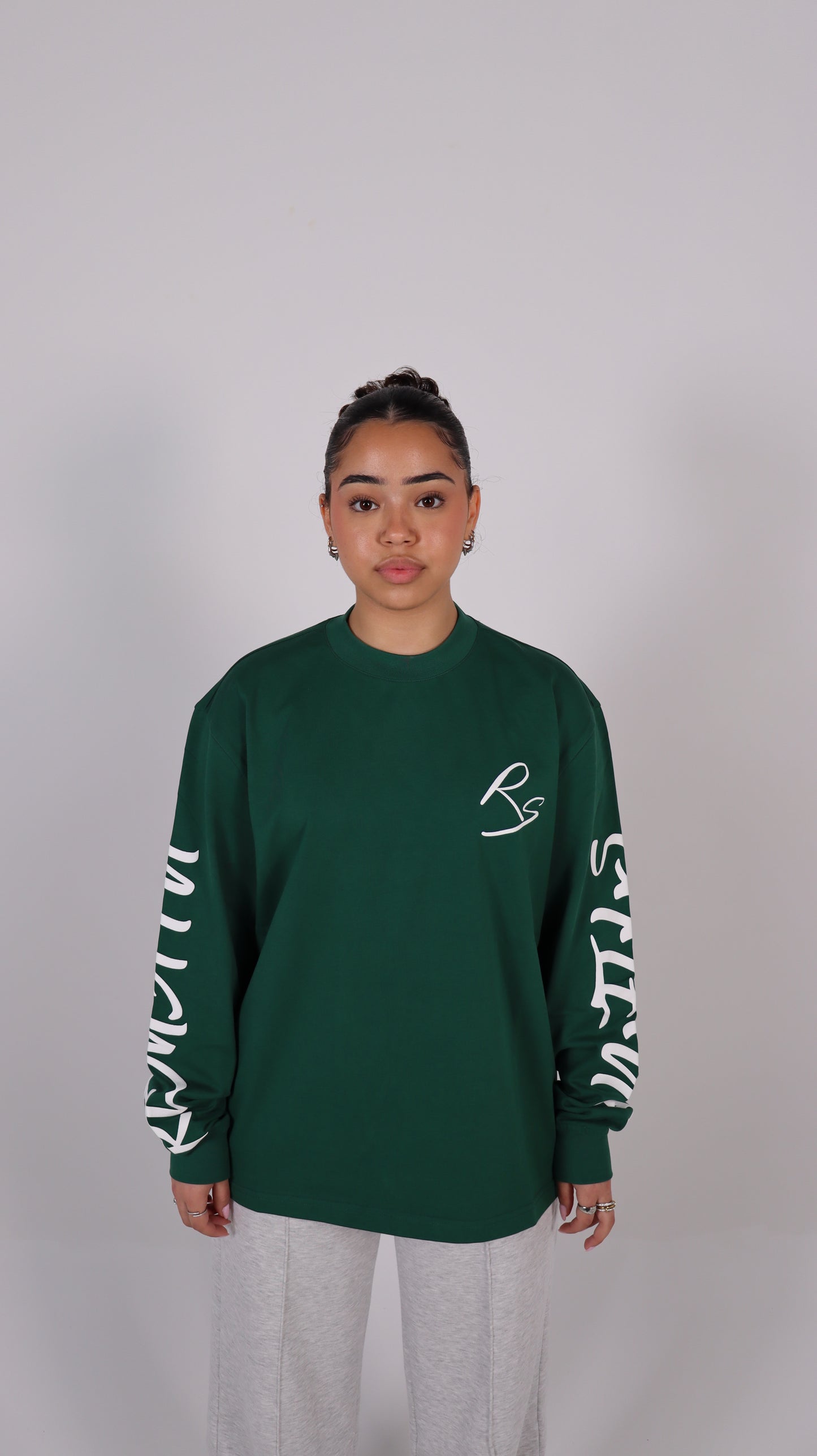 GREEN/WHITE LONGSLEEVE