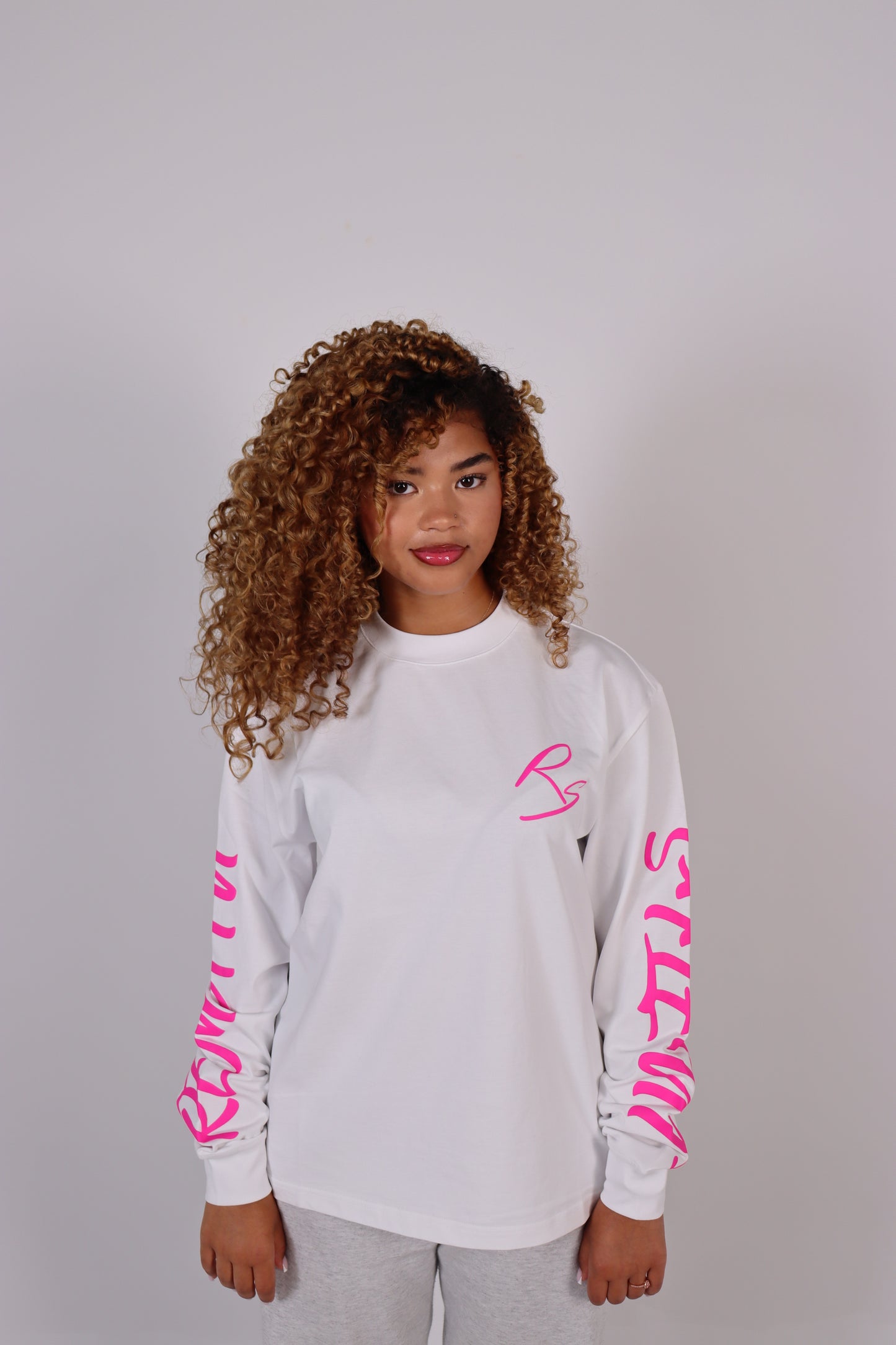 WHITE/PINK LONGSLEEVE