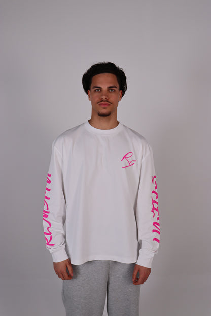 WHITE/PINK LONGSLEEVE
