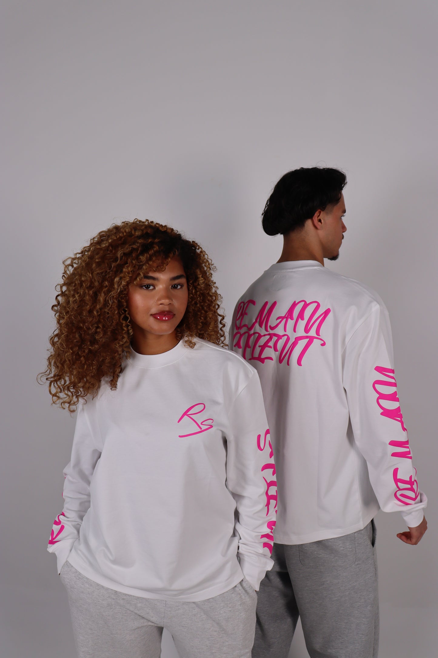 WHITE/PINK LONGSLEEVE