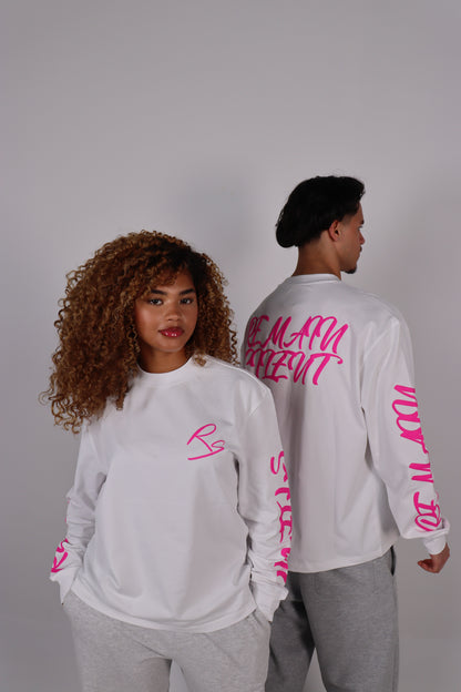 WHITE/PINK LONGSLEEVE